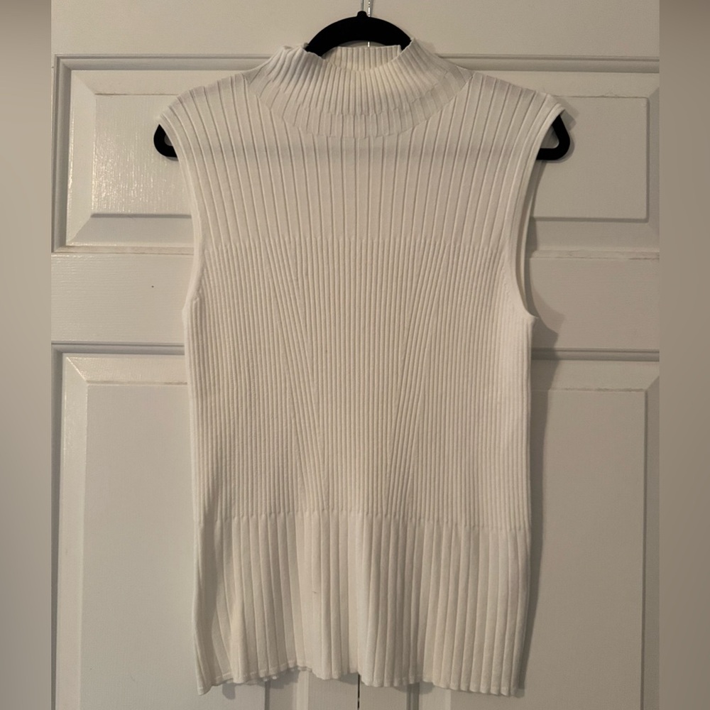 Calvin Klein White Ribbed Tank Top